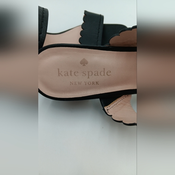KATE SPADE New York Scalloped Edge Sandal  BLACK size 6 - Picture 9 of 12